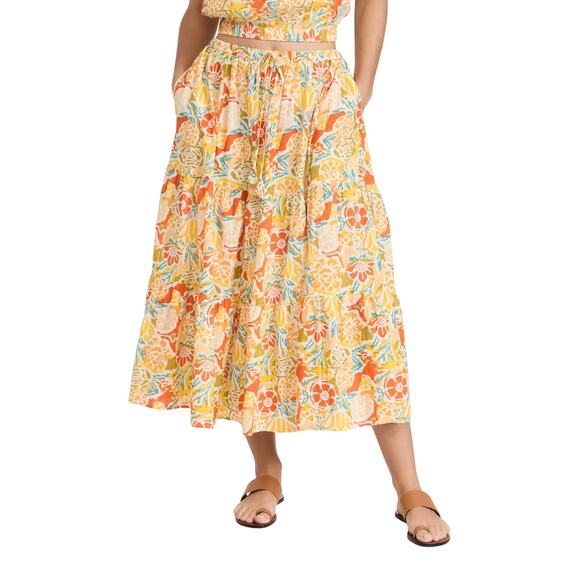 Velvet �Mariel� Yellow Silk Cotton blended Skirt Size S - Picture 1 of 6